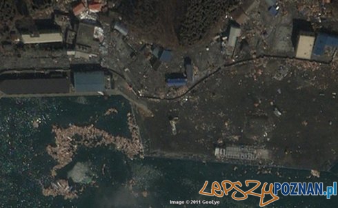 zdjęcia satelitarne pokazują ogrom zniszczeń w japońskich miastach  Foto: Storyful - Google/GeoEye