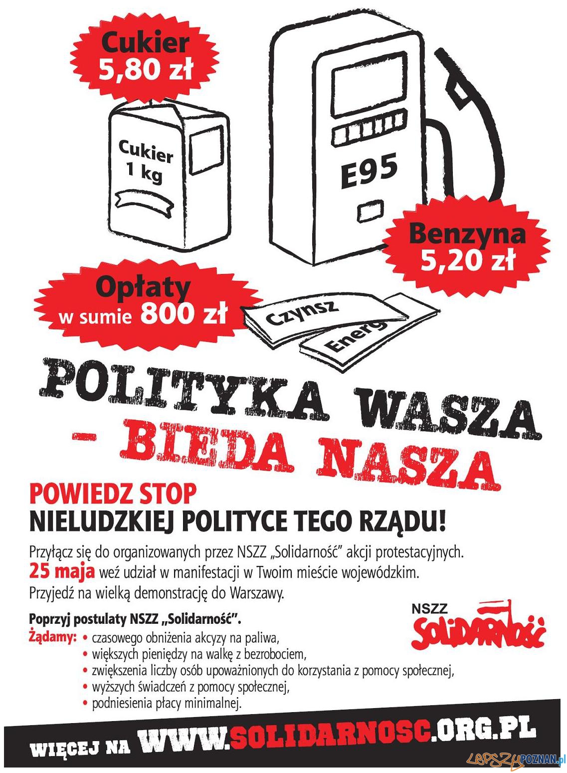 solidarnosc_plakat 25 05 2011  Foto: nszz solidarność