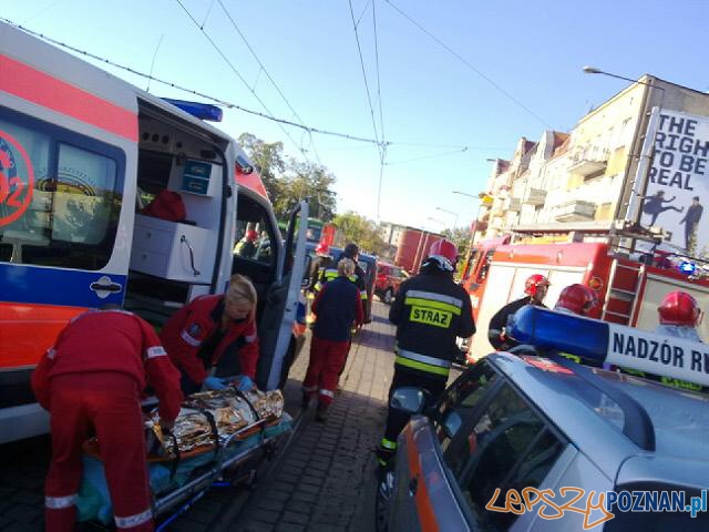 Wypadek na Głogowskiej przy Palacza  Foto: lepszyPOZNAN.pl / gsm