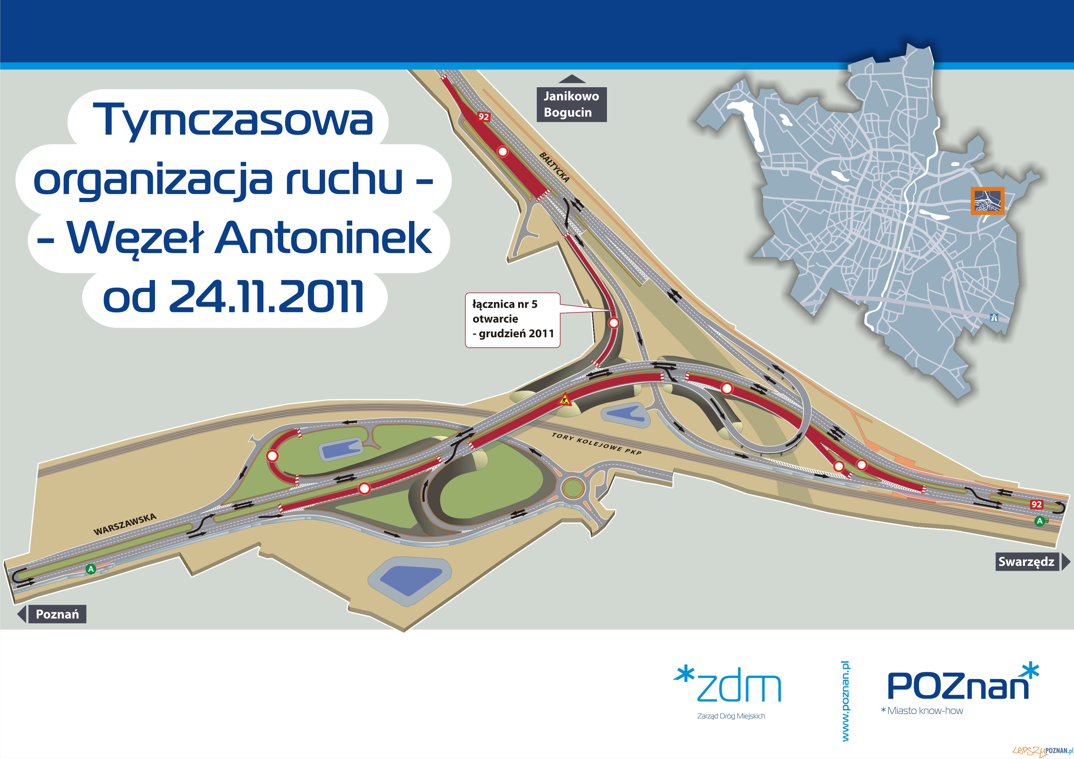 Jedziemy nowym wiaduktem!  Foto: ZDM Poznań