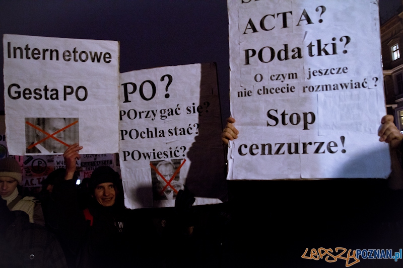Protest przeciwko ACTA - 26.01.2012 r.  Foto: lepszyPOZNAN.pl / Piotr Rychter