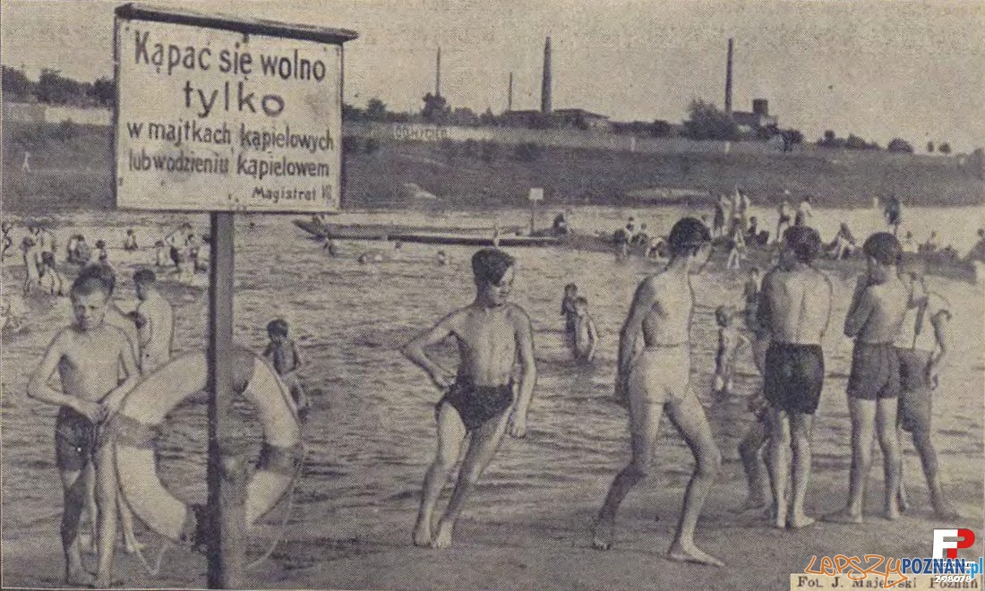 Kąpielisko miejskie nad Wartą, zwane Bocianka (Ilustracja Poznańska nr 31, r.1932)  Foto: fotopolska.eu