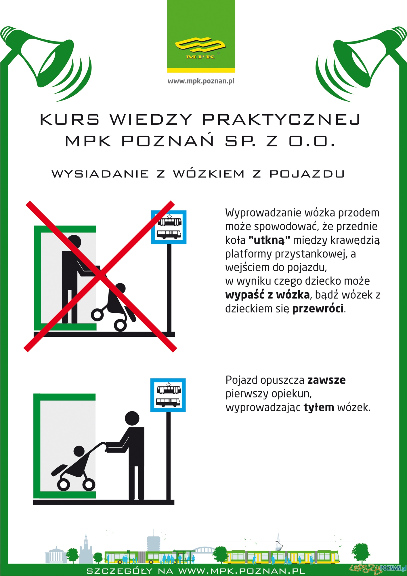 Prawidłowe wysiadanie z wózkiem - kampania edukacyjna MPK  Foto: 