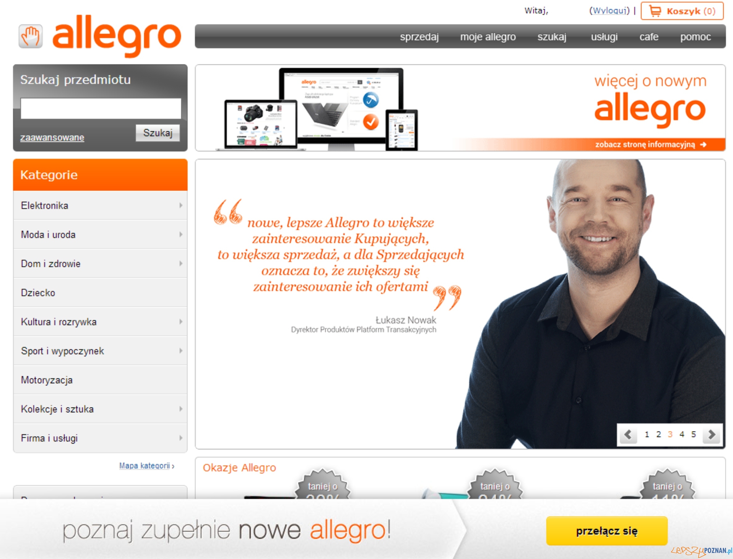 Stary wygląd serwisu Allegro  Foto: Stary wygląd serwisu Allegro