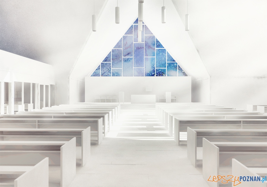 Nowa część kościoła w Rokietnicy - wizualizacje  Foto: Front Architects