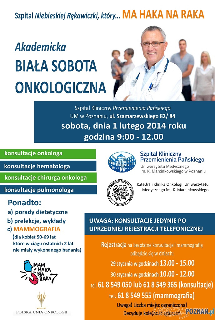 Biała Sobota 1.02.2014 (plakat)   Foto: Szpital Kliniczny Przemienienia Pańskiego w Poznaniu 