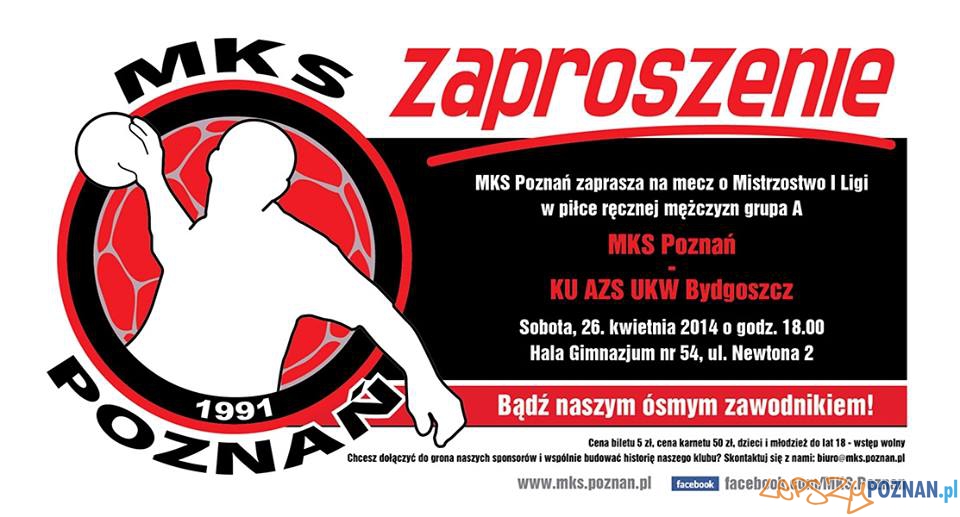 MKS Poznań - KU AZS UKW Bydgoszcz zaproszenie  Foto: materiały prasowe