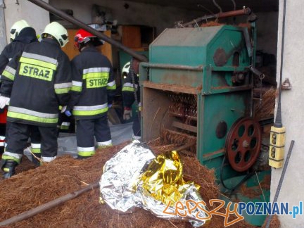 Śmiertelny wypadek przy pracy  Foto: KP PSP Nowy Tomyśl