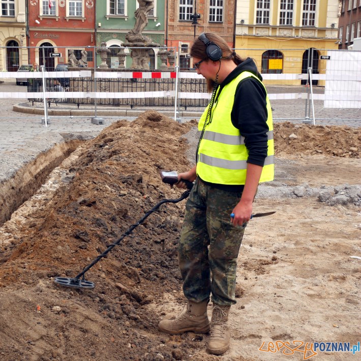 Wykopaliska na poznańskim Starym Rynku - maj 2015  Foto: Muzeum Archeologiczne w Poznaniu / K. Zisopulu-Bleja