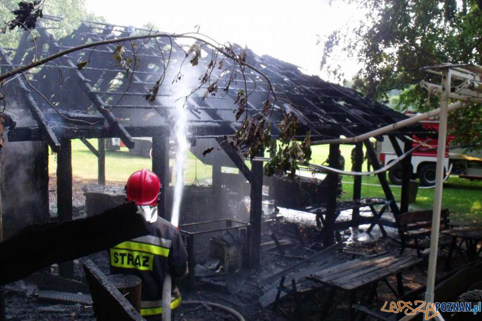 Spłonęła altana w ogrodzie restauracji  Foto: PSP  w Poznaniu