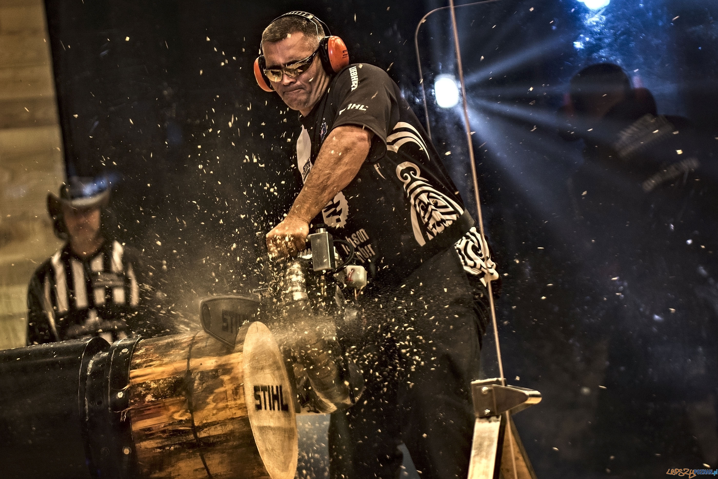 Jason Wynyard reprezentant Nowej Zealand w finale Stihl Timbersports World Championships 15 listopada 2014  Foto: Sebastian Marko for Limex Images / TimberSports