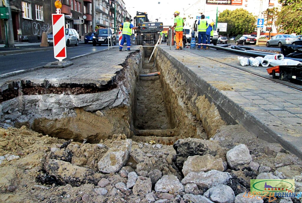 Trwa remont torowiska na Głogowskiej  Foto: lazarz.pl / Karol Kroll