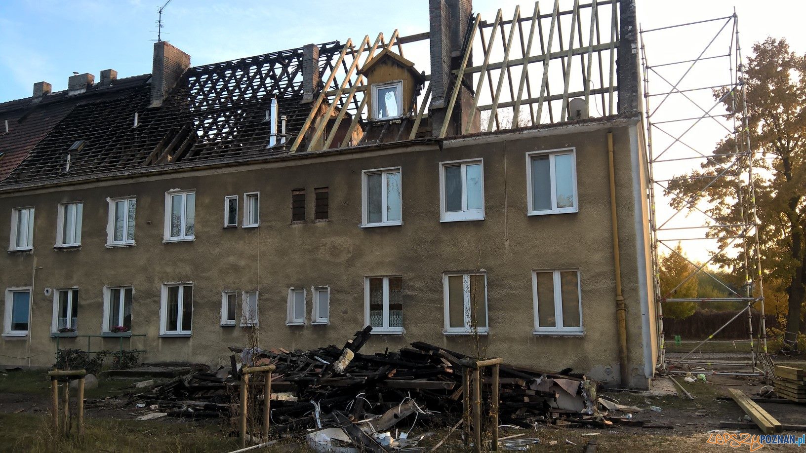 Trwa remont budynku po pożarze  Foto: Rada Osiedla Antoninek-Zieliniec-Kobylepole