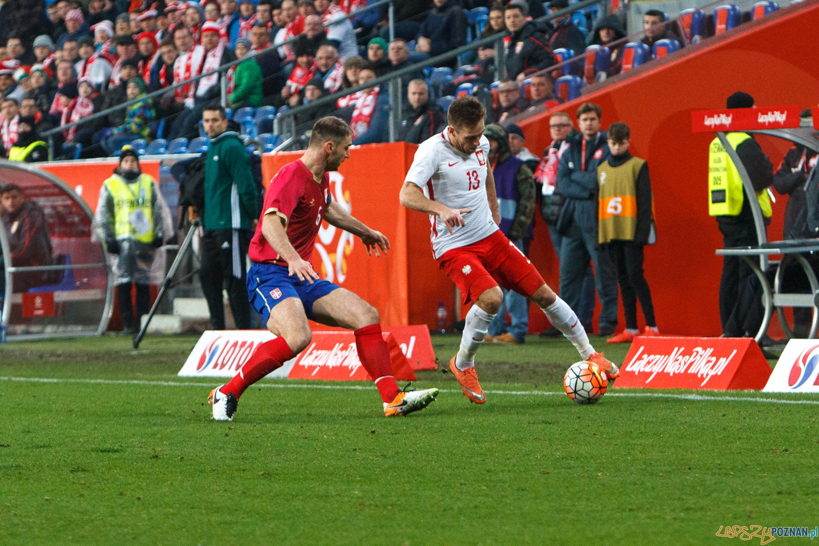 Mecz towarzyski: Polska - Serbia 1:0 - Poznań 23.03.2016 r.  Foto: LepszyPOZNAN.pl / Paweł Rychter