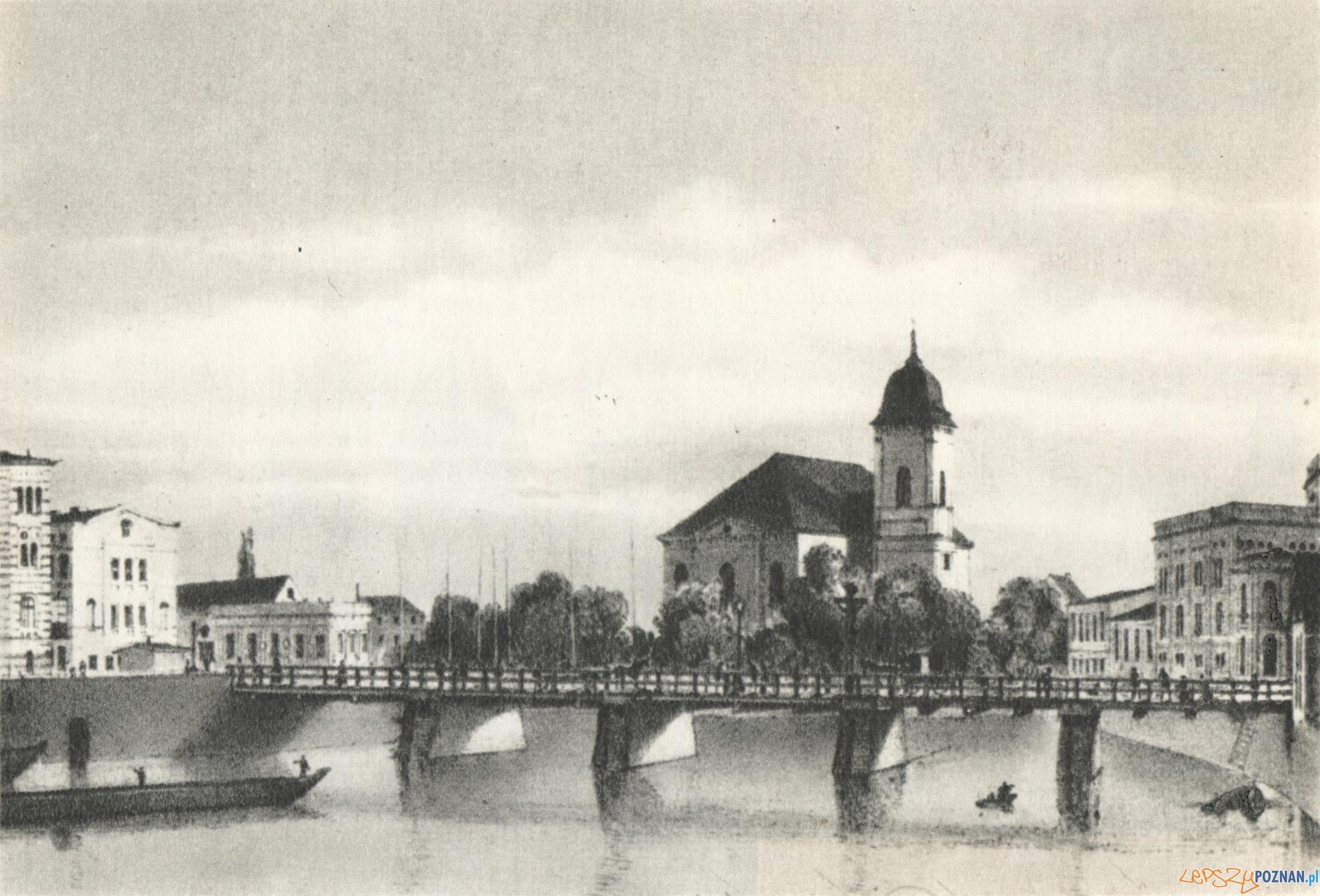 Most Chwaliszewski 1866-1876  Foto: Autor Robert Geissler, Źródło "WIDOKI STAREGO POZNANIA" Magdalena Warkoczewska, Wydawnictwo Poznańsk