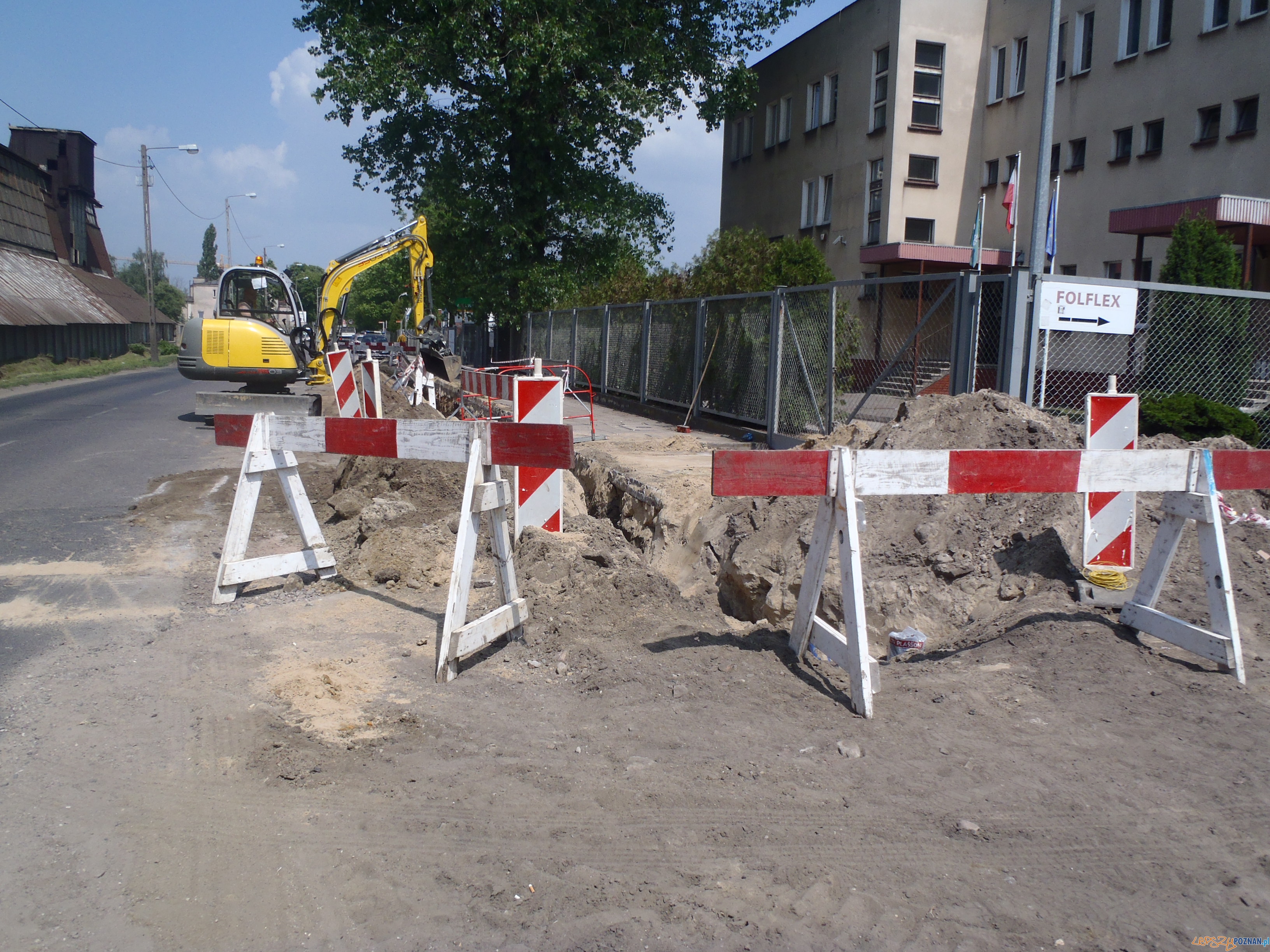 Wykopy na ulicy Krańcowej  Foto: Straż Miejska Poznań