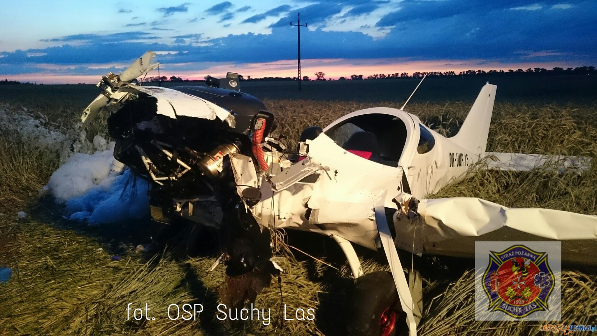 katastrofa samolotu typu BRISTELL RG  Foto: OSP Suchy Las