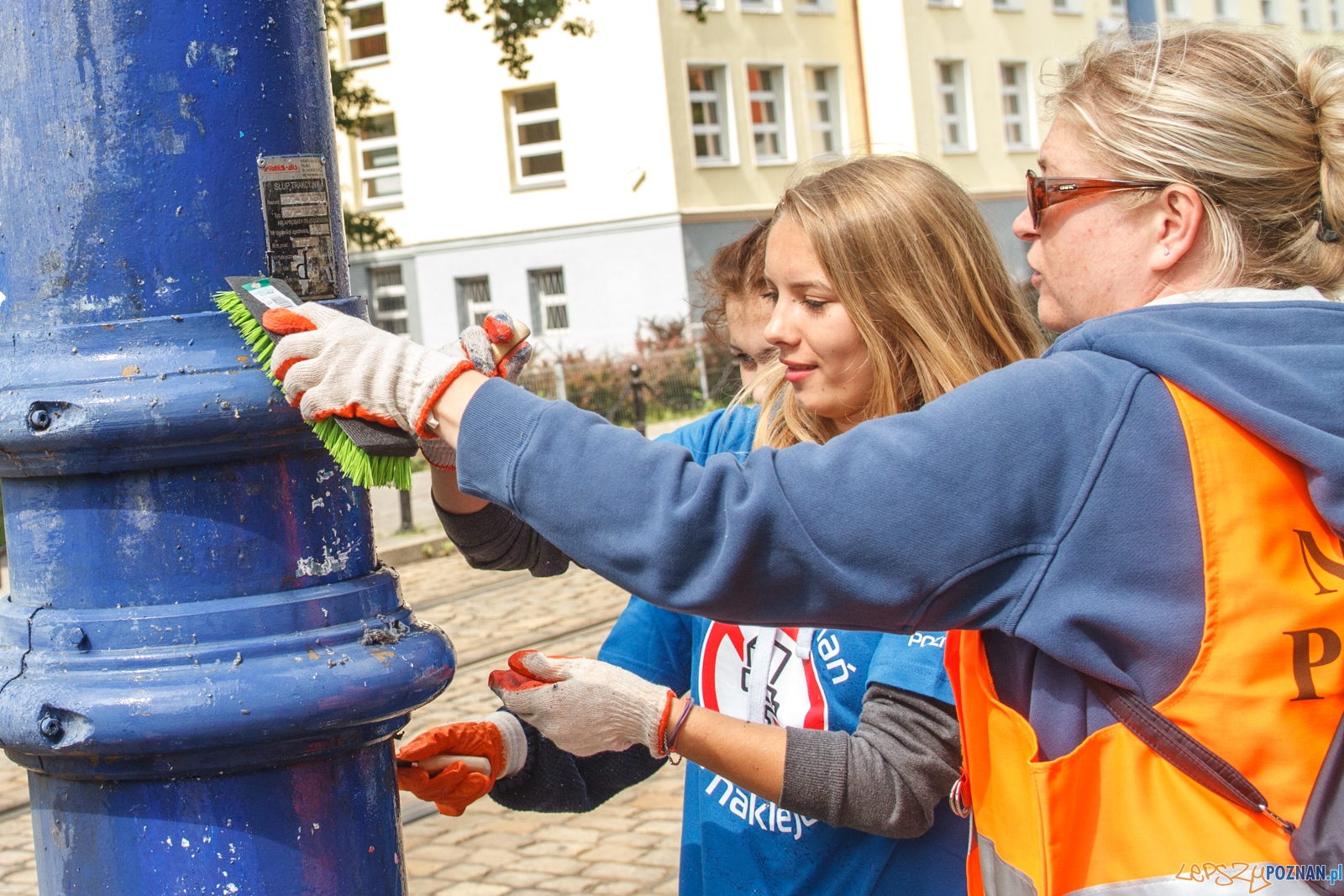 Akcja „Czyste słupy” na ulicy Podgórnej - Poznań 18.06.20  Foto: LepszyPOZNAN.pl / Paweł Rychter