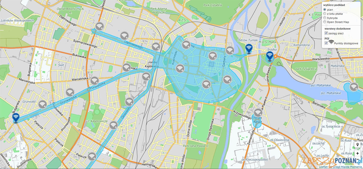 Mapa zasięgu sieci WiFi  Foto: UMP