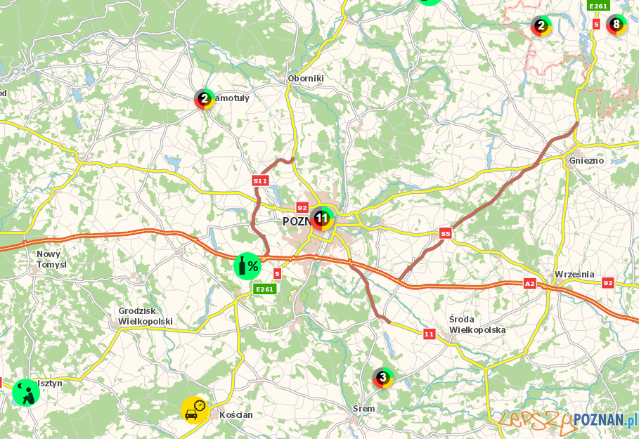 Mapa zagrożeń  Foto: KGP