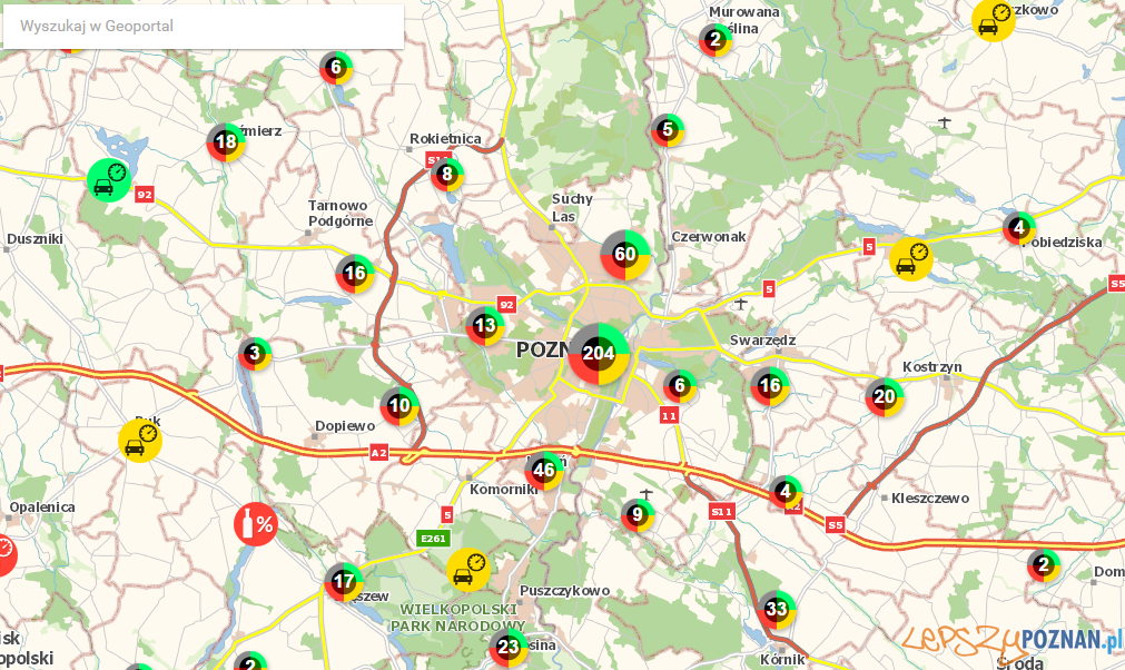 Mapa zagrożeń szybko się zapełnia  Foto: zrzut ekranu