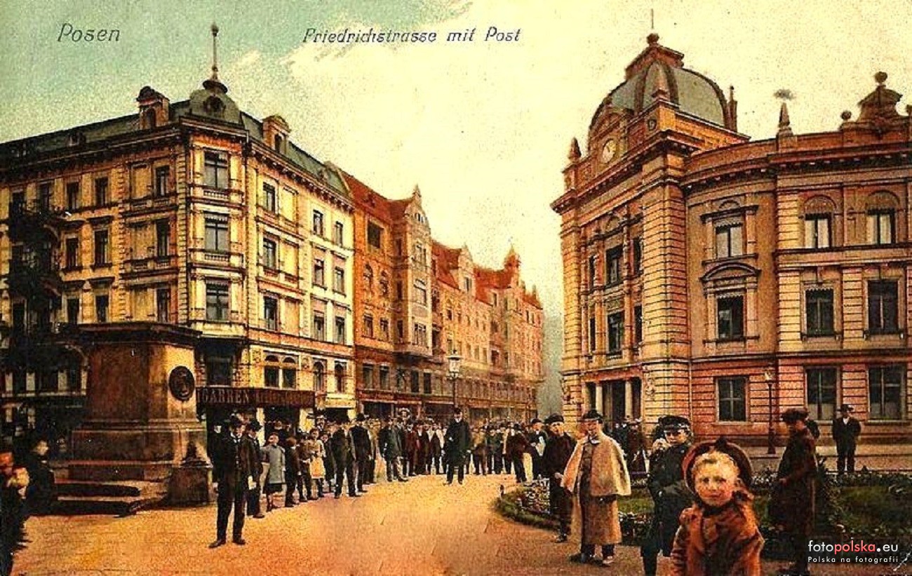 Poczta przy ul. 23 Lutego / Aleje Marcinkowskiego - rok 1906  Foto: fotopolska