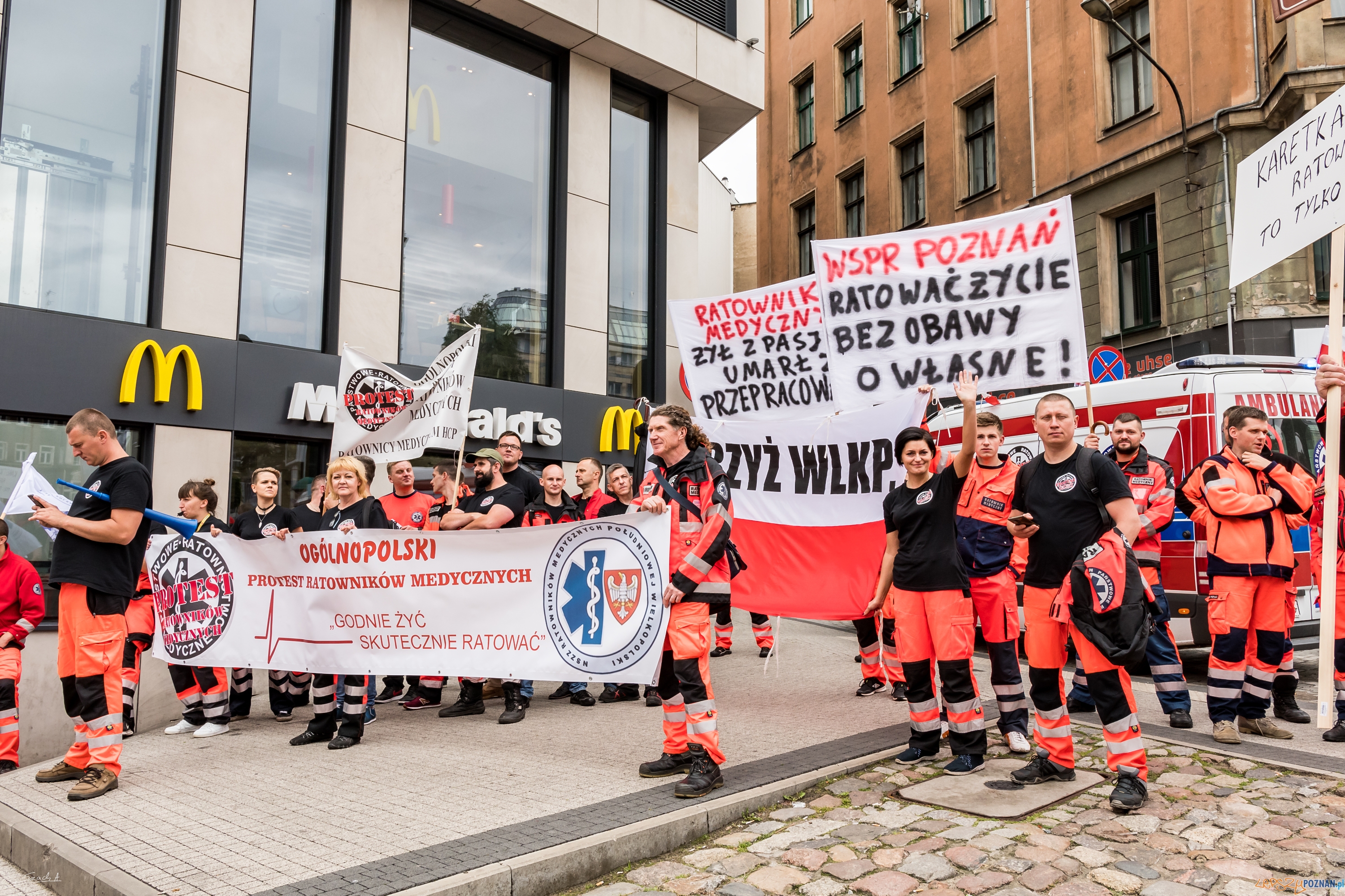 Protest Ratowników Medycznych w Poznaniu  Foto: ADAM SZACH