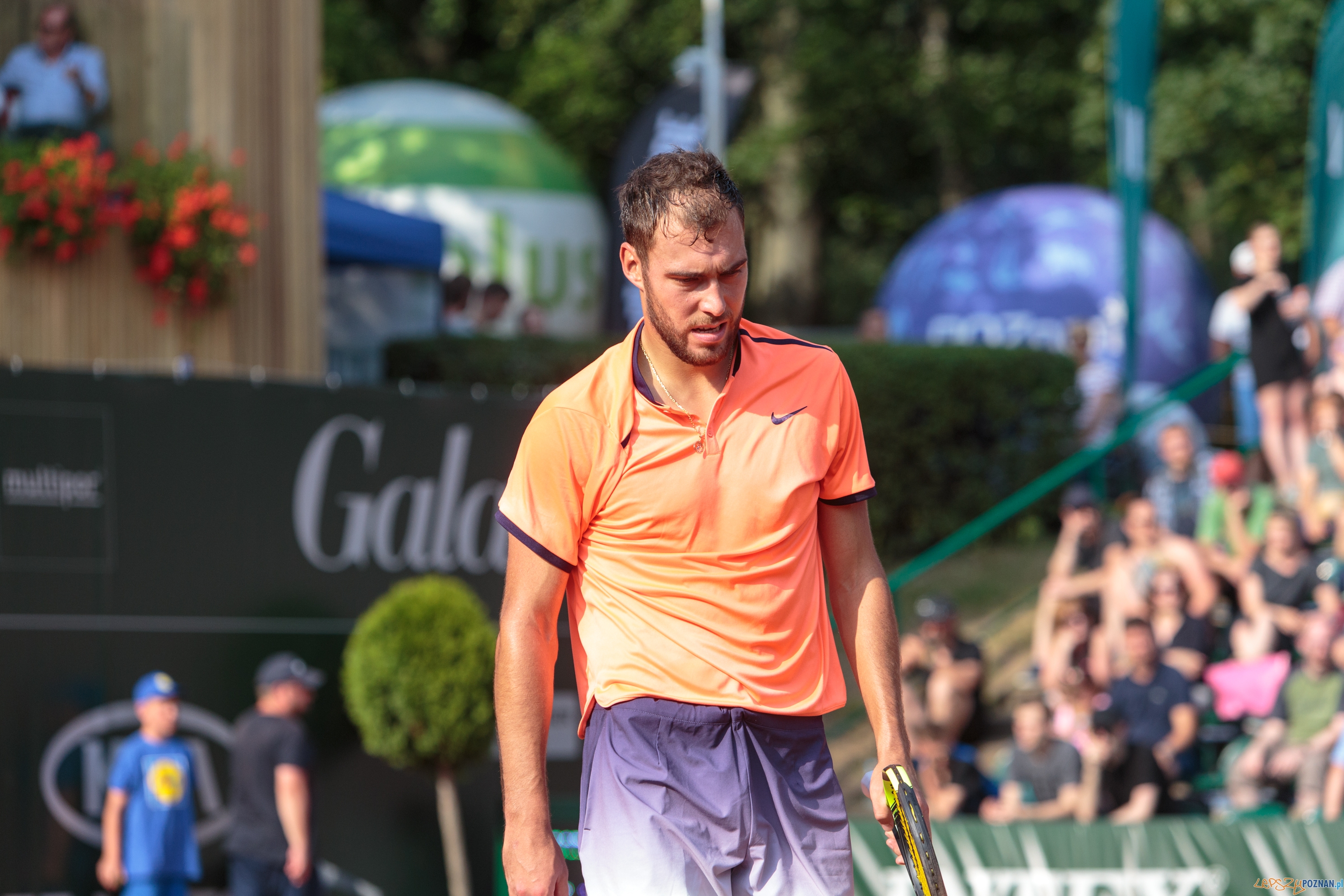 Goncalo Oliveira (POR) vs Jerzy Janowicz (POL) - Poznań Open 20  Foto: Pawel Rychter