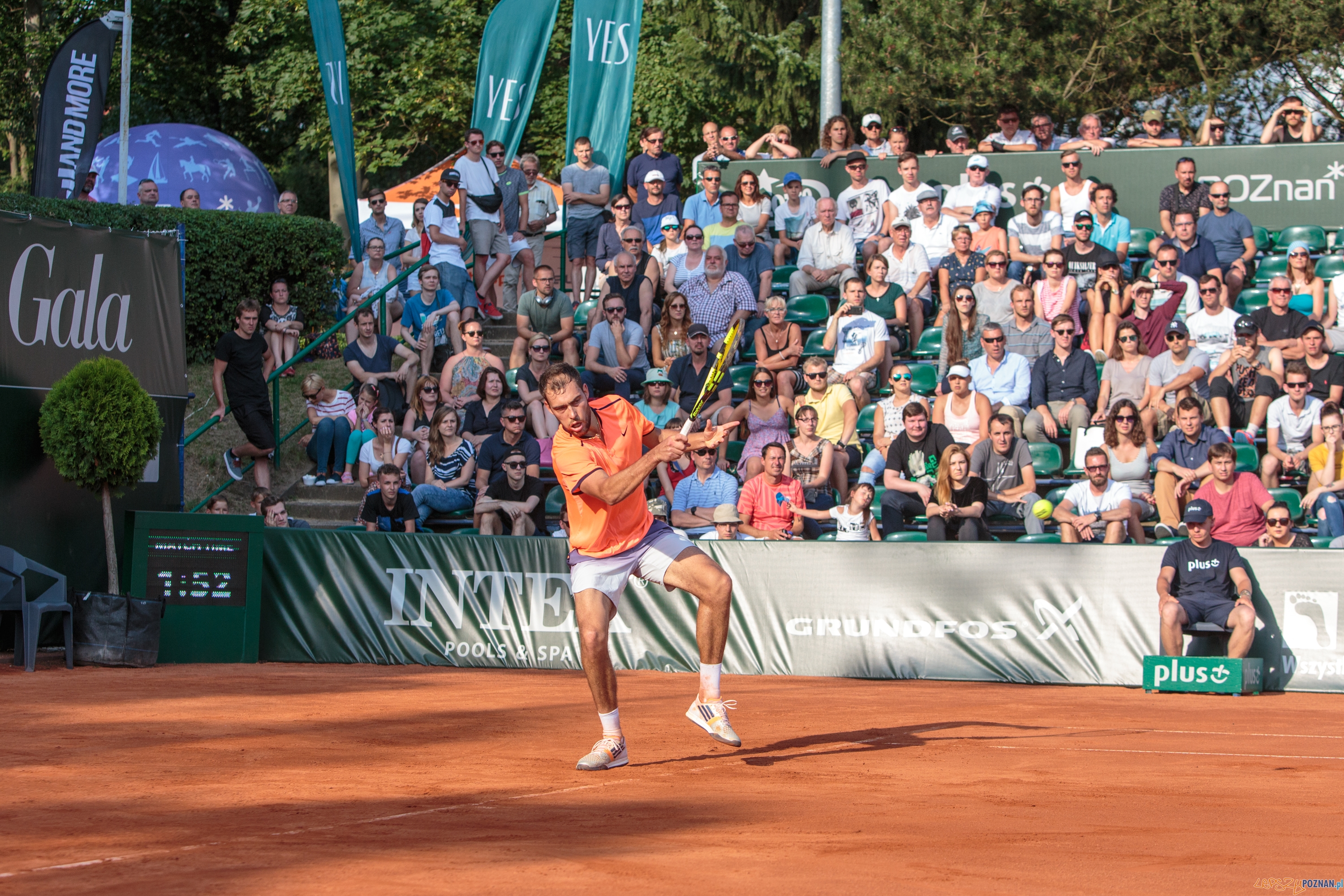 Goncalo Oliveira (POR) vs Jerzy Janowicz (POL) - Poznań Open 20  Foto: Pawel Rychter