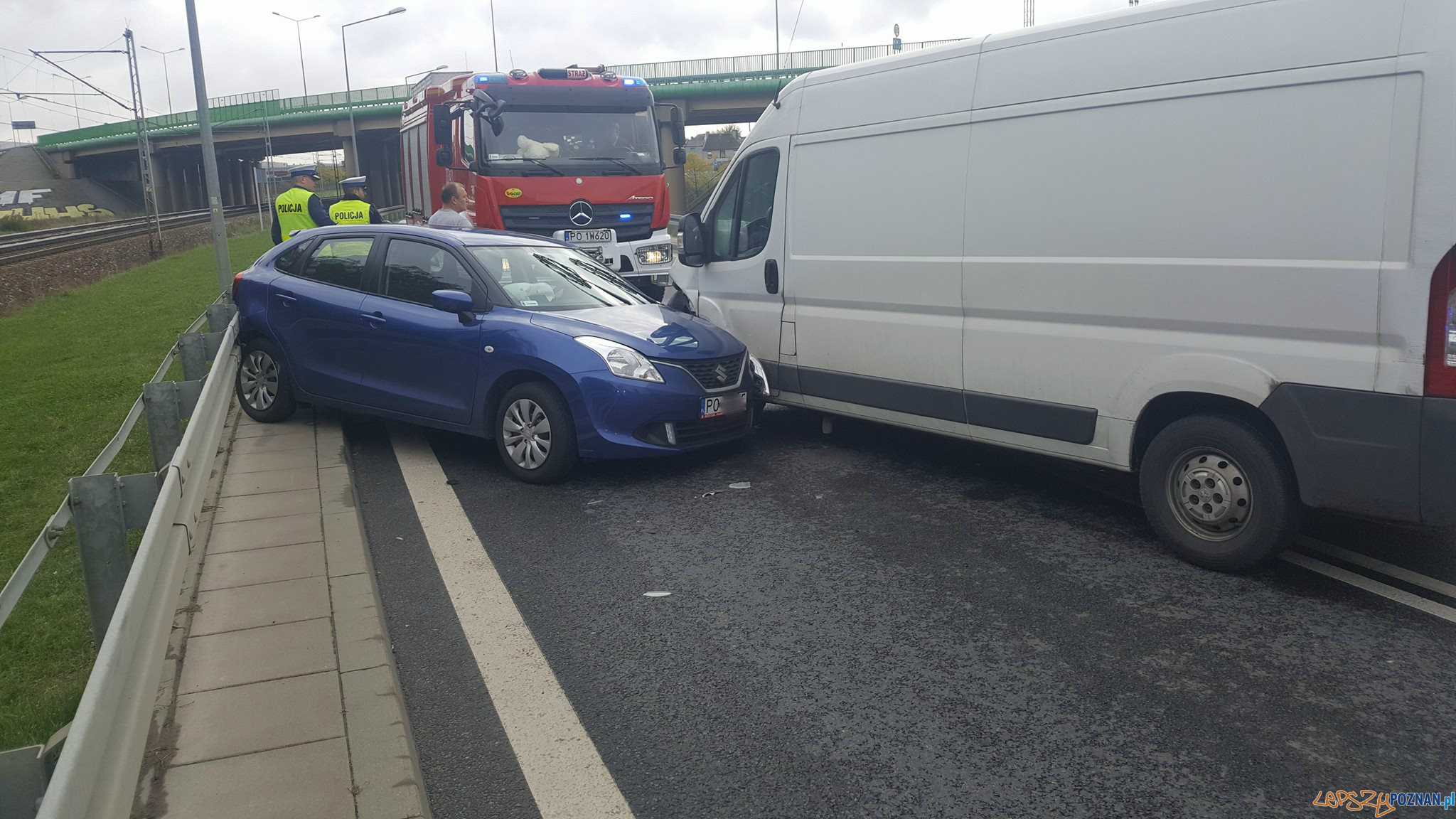 Wypadek w Antoninku  Foto: Pomoc Drogowa EuroHol Poznań