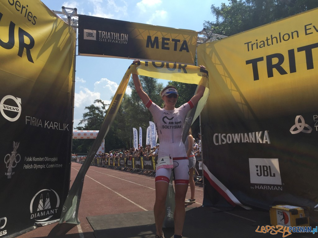 Joanna Soltysiak na mecie Triathlonu Sieraków  Foto: materiały prasowe