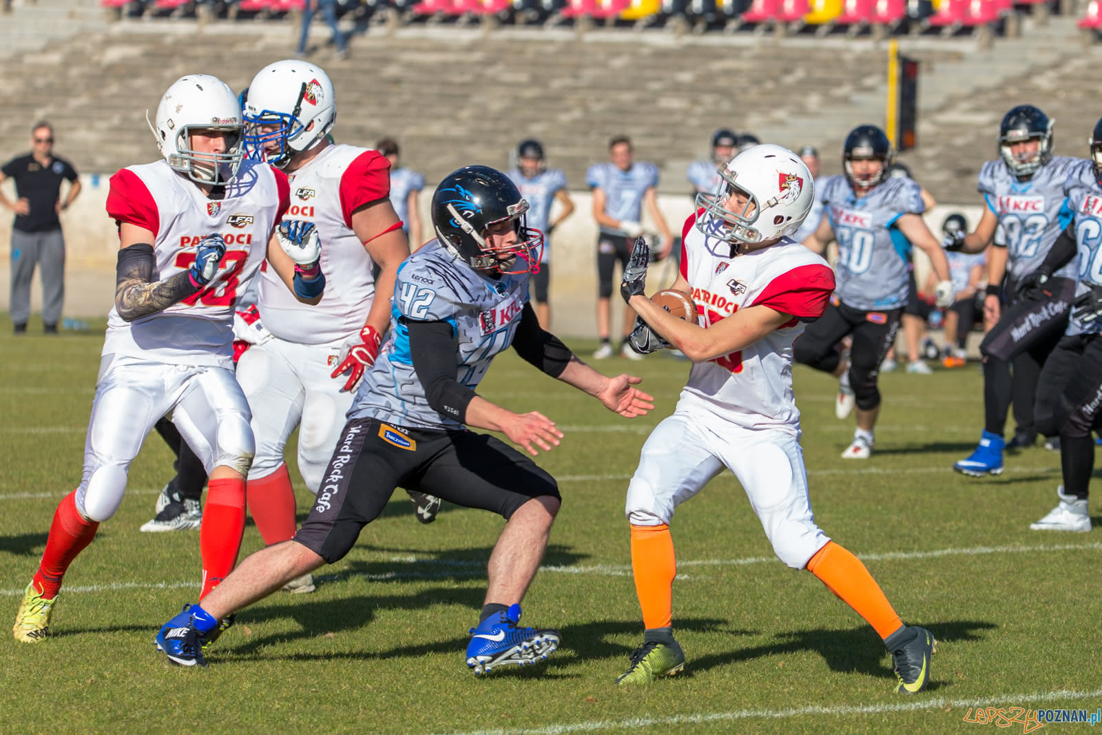 JLFA: Patrioci Poznań - Panthers Wrocław 0:46 - Poznań 13.10.  Foto: LepszyPOZNAN.pl / Paweł Rychter