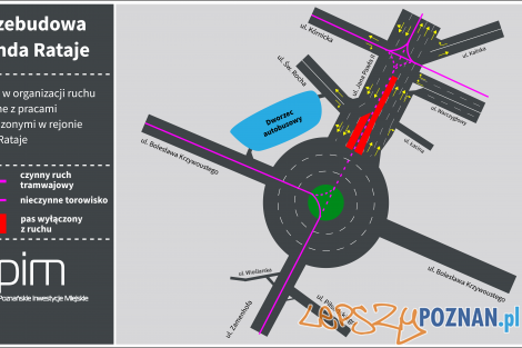 Wizualizacja przebudowy Ronda Rataje - etap 1  Foto: materiały prasowe