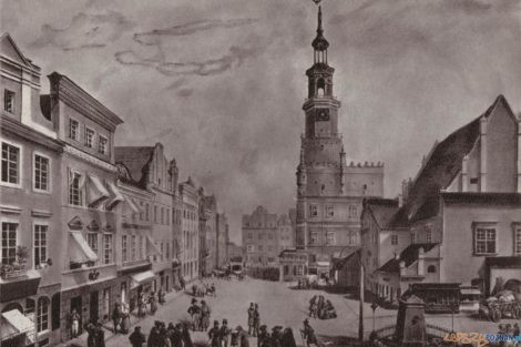 Stary Rynek 1830-38 Jan Antoni Simon  Foto: Magdalena Warkoczewska, Widoki starego Poznania, Poznań 1960, za wieczorkiewicz.org