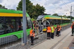 Zderzenie tramwajów na Starołęce (5.08.2021)  Foto: fb / Jacek Jaśkowiak