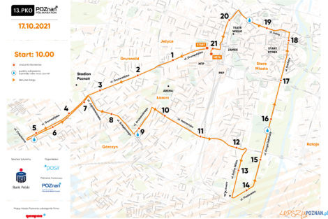 Trasa 13.PKO Poznań Półmaraton  Foto: materiały prasowe