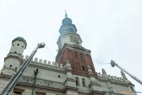 Ćwiczenia Strażaków na Starym Rynku  Foto: lepszyPOZNAN.PL/Piotr Rychter