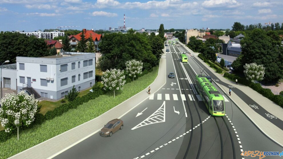 pogladowa wizualizacja trasy tramwajowej do stacji poznan wschod  Foto: materiały prasowe / UMP