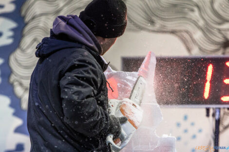 XV Poznań Ice Festival 2021: konkurs speed ice carving - Arena,  Foto: Paweł Rychter