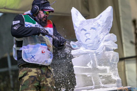 XV Poznań Ice Festival 2021: konkurs speed ice carving - Arena,  Foto: Paweł Rychter