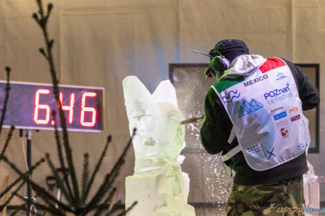 XV Poznań Ice Festival 2021: konkurs speed ice carving - Arena,  Foto: Paweł Rychter