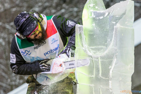 XV Poznań Ice Festival 2021: konkurs speed ice carving - Arena,  Foto: Paweł Rychter