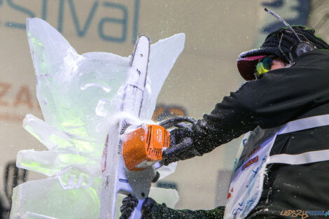 XV Poznań Ice Festival 2021: konkurs speed ice carving - Arena,  Foto: Paweł Rychter