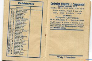 Drogeria Czepczynski Kalendarzyk 1939 Aukcie internetowe (4)  Foto: aukcje internetowe