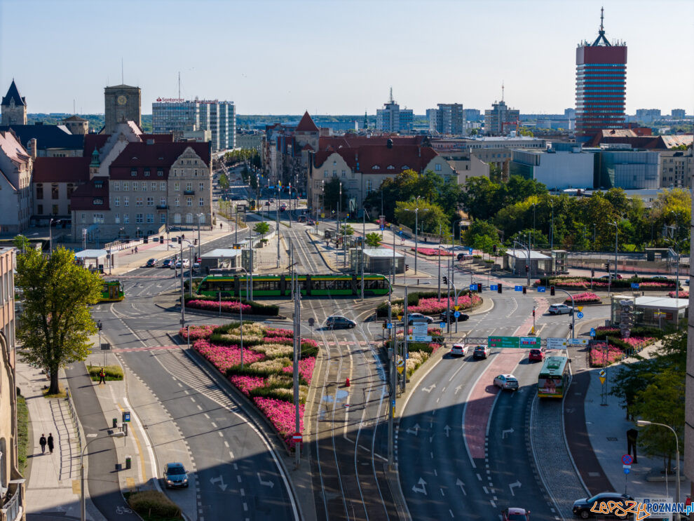 rondo Kaponiera, MPK, tramwaj, Święty Marcin, widok na Centrum  Foto: lepszyPOZNAN.pl/Piotr Rychter