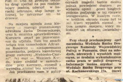 Ada Rusowicz wypadek 1.1.91 prasa adarusowicz.adizma (1)  Foto: za: adarusowicz.adizma.pl