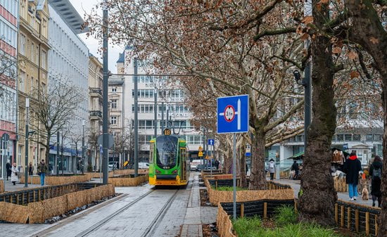 Miasto Poznań: Nowy łuk przy Okrąglaku. Budowa trasy tramwajowej w Ratajczaka  Foto: materiały prasowe / MPK Poznań