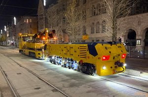 Szlifowanie torów tramwaj  Foto: MPK Poznań