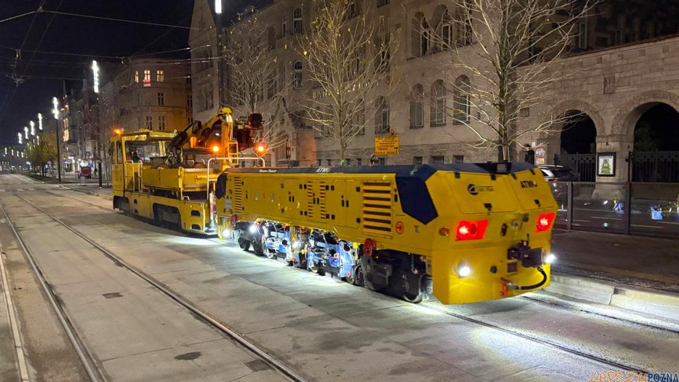 Szlifowanie torów tramwaj  Foto: MPK Poznań